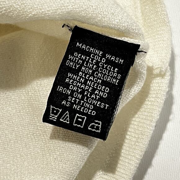 Vintage Norton McNaughton Henley Sweater Women's Med Cream Blue Trim Collar - Picture 5 of 7